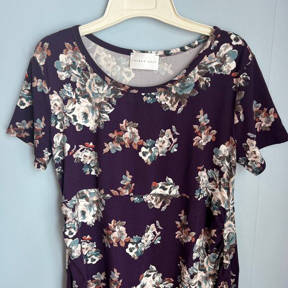 French Grey Stitchfix Brielle Maternity Short Sleeve Fitted Knit Dress Large - Picture 8 of 13